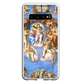 Чехол для Samsung Galaxy S10 с принтом Микеланджело страшный суд в Тюмени, Силикон | Область печати: задняя сторона чехла, без боковых панелей | буонарроти | картина | микеланджело | последний | приговор | страшный | суд | фреска