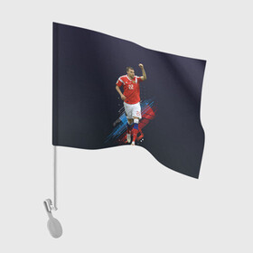 Флаг для автомобиля с принтом Артем Дзюба в Тюмени, 100% полиэстер | Размер: 30*21 см | артем дзюба | дзюба | зенит | игра | капитан | мяч | нападающий | россия | сборная | футбол | футболист