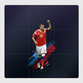 Магнитный плакат 3Х3 с принтом Артем Дзюба в Тюмени, Полимерный материал с магнитным слоем | 9 деталей размером 9*9 см | артем дзюба | дзюба | зенит | игра | капитан | мяч | нападающий | россия | сборная | футбол | футболист