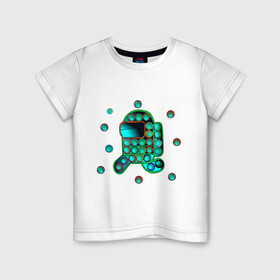 Детская футболка хлопок с принтом Неон Поп-ит, Анти-стресс AMONG в Тюмени, 100% хлопок | круглый вырез горловины, полуприлегающий силуэт, длина до линии бедер | among as | анти стресс игрушка | неон | пузыри.