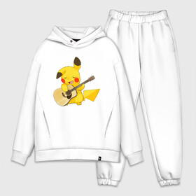 Мужской костюм хлопок OVERSIZE с принтом Пикачу с гитарой в Тюмени,  |  | anime | picachu | pikachu | аниме | милый | пика | пикачу | покебол | покемон