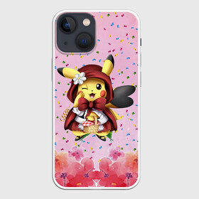 Чехол для iPhone 13 mini с принтом Пикачу красная шапочка в Тюмени,  |  | anime | picachu | pikachu | аниме | милый | пика | пикачу | покебол | покемон
