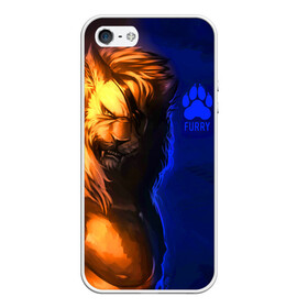 Чехол для iPhone 5/5S матовый с принтом Furry lion в Тюмени, Силикон | Область печати: задняя сторона чехла, без боковых панелей | furry | lion | антропоморфные животные | лев | люди животные | разбойник | фурри | фурри фэндом