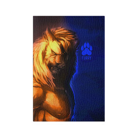Обложка для паспорта матовая кожа с принтом Furry lion в Тюмени, натуральная матовая кожа | размер 19,3 х 13,7 см; прозрачные пластиковые крепления | furry | lion | антропоморфные животные | лев | люди животные | разбойник | фурри | фурри фэндом