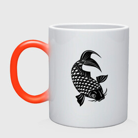 Кружка хамелеон с принтом Карп кои рыба в Тюмени, керамика | меняет цвет при нагревании, емкость 330 мл | карп | кои | морские | рыба | рыбка кои | японская