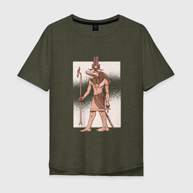 Мужская футболка хлопок Oversize с принтом Египетский Бог Крокодил Собек в Тюмени, 100% хлопок | свободный крой, круглый ворот, “спинка” длиннее передней части | ancient god | ankh | crocodile | demiurg | egypt | elder god | nile | osiris | ra | sobek | анх | бог воды | бог нила | божество | демиург | древний египет | египетские боги | египетские иероглифы | египтянин | крокодилополь