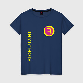Женская футболка хлопок с принтом Биомутант в Тюмени, 100% хлопок | прямой крой, круглый вырез горловины, длина до линии бедер, слегка спущенное плечо | bio | biomutant | game | games | mutant | био | биомутант | игра | игры | мутант