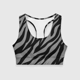 Женский спортивный топ 3D с принтом Камуфляж Зебра в Тюмени, 82% полиэстер, 18% спандекс Ткань безопасна для здоровья, позволяет коже дышать, не мнется и не растягивается |  | Тематика изображения на принте: camo | zebra | зебра | камуфляж | полосы