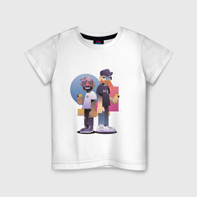 Детская футболка хлопок с принтом Тони и Феррис в Тюмени, 100% хлопок | круглый вырез горловины, полуприлегающий силуэт, длина до линии бедер | Тематика изображения на принте: gangster | music | people | крутой | мультфильм
