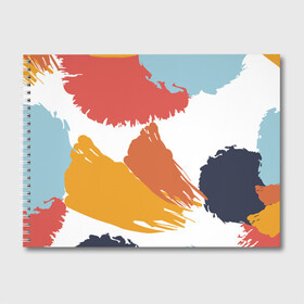Альбом для рисования с принтом Цветные пятна мазки кистью в Тюмени, 100% бумага
 | матовая бумага, плотность 200 мг. | абстракция | арт | краска | мазки кистью | художник | цветные пятна
