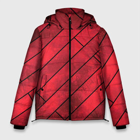 Мужская зимняя куртка 3D с принтом Red Boards Texture в Тюмени, верх — 100% полиэстер; подкладка — 100% полиэстер; утеплитель — 100% полиэстер | длина ниже бедра, свободный силуэт Оверсайз. Есть воротник-стойка, отстегивающийся капюшон и ветрозащитная планка. 

Боковые карманы с листочкой на кнопках и внутренний карман на молнии. | attrition | boards | comic | dark | gloss | iron | light | metal | red | slabs | texture | wood | абстракция | глянец | дерево | доски | железо | картина | комикс | красный | линии | металл | паттерн | плиты | полосы | потертость | светлый