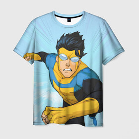 Мужская футболка 3D с принтом Неуязвимый в Тюмени, 100% полиэфир | прямой крой, круглый вырез горловины, длина до линии бедер | allen | invincible | omni man | omniman | superhero | алиен | аллен | инвинсибл | неуязвимый | омнимэн | супергерои