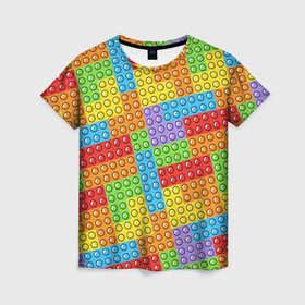 Женская футболка 3D с принтом POP IT / SIMPLE DIMPLE в Тюмени, 100% полиэфир ( синтетическое хлопкоподобное полотно) | прямой крой, круглый вырез горловины, длина до линии бедер | dimple | pop | pop it | simple | squish | димпл | поп | поп ит | симпл | сквиш