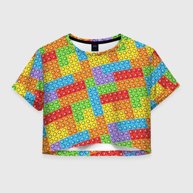 Женская футболка Crop-top 3D с принтом POP IT / SIMPLE DIMPLE в Тюмени, 100% полиэстер | круглая горловина, длина футболки до линии талии, рукава с отворотами | dimple | pop | pop it | simple | squish | димпл | поп | поп ит | симпл | сквиш