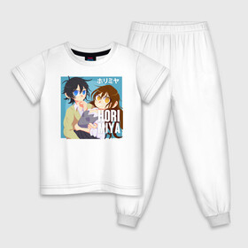 Детская пижама хлопок с принтом horimiya в Тюмени, 100% хлопок |  брюки и футболка прямого кроя, без карманов, на брюках мягкая резинка на поясе и по низу штанин
 | anime | horimiya | kawaii | manga | shoujo | shoujomanga | аниме | манга | хоримия