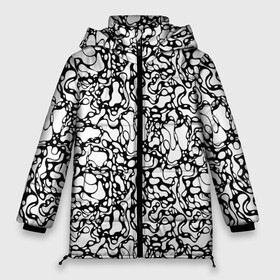 Женская зимняя куртка Oversize с принтом Абстрактная жидкость в Тюмени, верх — 100% полиэстер; подкладка — 100% полиэстер; утеплитель — 100% полиэстер | длина ниже бедра, силуэт Оверсайз. Есть воротник-стойка, отстегивающийся капюшон и ветрозащитная планка. 

Боковые карманы с листочкой на кнопках и внутренний карман на молнии | абстрактный | вода | геометрический | геометрия | дырки | жидкость | нейрографика | петли | плазма | пузыри | пятна | черно белый
