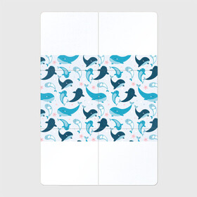 Магнитный плакат 2Х3 с принтом Киты и тюлени в Тюмени, Полимерный материал с магнитным слоем | 6 деталей размером 9*9 см | whale | белый кит | кит | киты | корабли | кораблики | маяк | морские | паттерн | синий кит | чайки