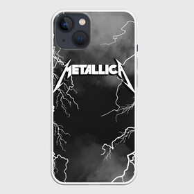 Чехол для iPhone 13 с принтом METALLICA РАЗРЯД МОЛНИИ в Тюмени,  |  | metalica | metallica | группа | джеймс хэтфилд | кирк хэмметт | ларс ульрих | метал | металика | металлика | миталика | молния | музыка | разряд молнии | роберт трухильо | рок | трэш | трэшметал | хард | хеви