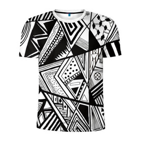 Мужская футболка 3D спортивная с принтом абстракционизм в Тюмени, 100% полиэстер с улучшенными характеристиками | приталенный силуэт, круглая горловина, широкие плечи, сужается к линии бедра | 3d | абстракционизм | геометрия | мозаика | хаос