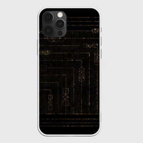 Чехол для iPhone 12 Pro Max с принтом золотые узоры в Тюмени, Силикон |  | fractal | квадрат | кольца | линии | полоска