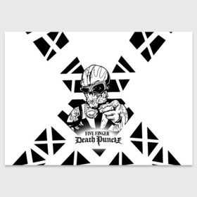 Поздравительная открытка с принтом Five Finger Death Punch в Тюмени, 100% бумага | плотность бумаги 280 г/м2, матовая, на обратной стороне линовка и место для марки
 | 5fdp | cмертельный удар пятью пальцами | f8 рок | ffdp | five finger death punch | metal | rock | золтан батори | метал | музыка | рок группы | рокерские