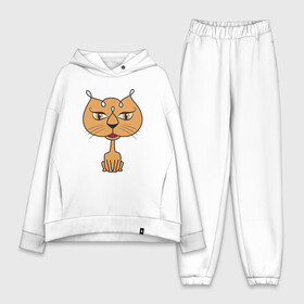 Женский костюм хлопок Oversize с принтом Кошечка в Тюмени,  |  | animal | cat | cute | kitty | meow | друг | животные | киска | китти | кот | котенок | котик | котэ | кошечка | кошка | лев | леопард | милый | мур | мяу | пантера | питомец | рысь | тигр