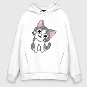 Мужское худи Oversize хлопок с принтом Pixel Cat в Тюмени, френч-терри — 70% хлопок, 30% полиэстер. Мягкий теплый начес внутри —100% хлопок | боковые карманы, эластичные манжеты и нижняя кромка, капюшон на магнитной кнопке | animal | cat | cute | kitty | meow | друг | животные | киска | китти | кот | котенок | котик | котэ | кошечка | кошка | лев | леопард | милый | мур | мяу | пантера | питомец | рысь | тигр