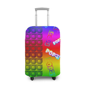 Чехол для чемодана 3D с принтом POP it! в Тюмени, 86% полиэфир, 14% спандекс | двустороннее нанесение принта, прорези для ручек и колес | pop it | rainbow | simple dimple | toy | игрушка | поп ит | радуга | симпл димпл