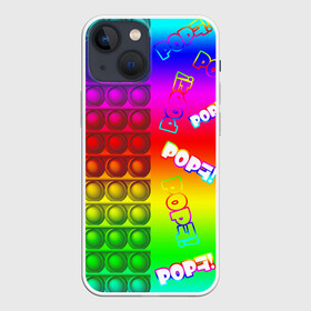 Чехол для iPhone 13 mini с принтом POP it в Тюмени,  |  | Тематика изображения на принте: pop it | rainbow | simple dimple | toy | игрушка | поп ит | радуга | симпл димпл