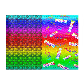 Обложка для студенческого билета с принтом POP it! в Тюмени, натуральная кожа | Размер: 11*8 см; Печать на всей внешней стороне | pop it | rainbow | simple dimple | toy | игрушка | поп ит | радуга | симпл димпл