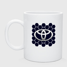 Кружка керамическая с принтом Toyota - Honeycomb в Тюмени, керамика | объем — 330 мл, диаметр — 80 мм. Принт наносится на бока кружки, можно сделать два разных изображения | auto | camry | corolla | cruiser | land | logo | moto | rav | supra | toyota | авенсис | авто | автомобиль | камри | королла | крузер | ленд | лого | логотип | логотипы | марка | мото | рав | символ | соты | тойота | шильдик