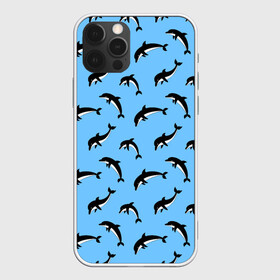 Чехол для iPhone 12 Pro Max с принтом Дельфины в Тюмени, Силикон |  | Тематика изображения на принте: dolphin | дельфин | дельфины | море | морские | на голубом | с дельфином