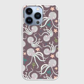 Чехол для iPhone 13 Pro с принтом Осьминоги в Тюмени,  |  | cute | octopus | милый | морское | осьминог | осьминожка | паттерн | тентакли | щупальца
