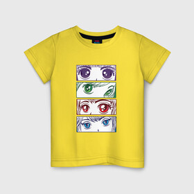 Детская футболка хлопок с принтом Глаза и взгляды аниме девочек в Тюмени, 100% хлопок | круглый вырез горловины, полуприлегающий силуэт, длина до линии бедер | anime | chibi | collage | cute | eyes | girls | japan | japanese | kawaii | manga | sight | view | waifu | анимешник | анимешница | девочки | девушки | коллаж | лица | манга | настроение | рисунок в стиле аниме | типичная девушка | япония