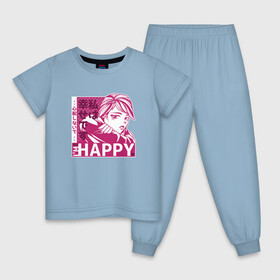 Детская пижама хлопок с принтом Happy Sad Anime Girl Kanji в Тюмени, 100% хлопок |  брюки и футболка прямого кроя, без карманов, на брюках мягкая резинка на поясе и по низу штанин
 | anime | chibi | cute | girls | happiness | im happy | japan | japanese | kawaii | manga | waifu | анимешник | анимешница | грусть | девочки | девушки | иероглифы | кандзи | лица | манга | настроение | рисунок в стиле аниме | счастье | типичная 