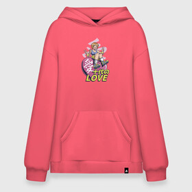 Худи SuperOversize хлопок с принтом Kawaii Heart Anime Love в Тюмени, 70% хлопок, 30% полиэстер, мягкий начес внутри | карман-кенгуру, эластичная резинка на манжетах и по нижней кромке, двухслойный капюшон
 | anime | chibi | in love | japan | japanese | kanji | kawaii | manga | mood | waifu | анимешник | анимешница | влюблена | влюблённость | кандзи | любовь | манга | настроение | рисунок в стиле аниме | розовое сердце | сердце