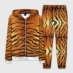 Мужской костюм 3D с принтом Шкура Тигра в Тюмени, 100% полиэстер | Манжеты и пояс оформлены тканевой резинкой, двухслойный капюшон со шнурком для регулировки, карманы спереди | animal | skin | tiger | раскрас | тигр
