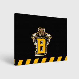 Холст прямоугольный с принтом BOSTON BRUINS в Тюмени, 100% ПВХ |  | black | boston | bruins | hockey | ice | logo | nhl | sport | usa | бостон | брюинз | кубок | логотип | медведь | нхл | спорт | стэнли | хоккей