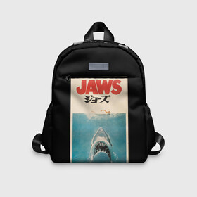 Детский рюкзак 3D с принтом Jaws Japan в Тюмени, 100% полиэстер | лямки с регулируемой длиной, сверху петелька, чтобы рюкзак можно было повесить на вешалку. Основное отделение закрывается на молнию, как и внешний карман. Внутри дополнительный карман. По бокам два дополнительных кармашка | jaws | jaws 2 | jaws movie | кино | челюсти | челюсти 2 | челюсти фильм