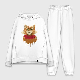 Женский костюм хлопок Oversize с принтом Рыжий Кот в Тюмени,  |  | animal | cat | cute | kitty | meow | друг | животные | киска | китти | кот | котенок | котик | котэ | кошечка | кошка | лев | леопард | милый | мур | мяу | пантера | питомец | рысь | тигр