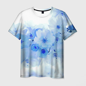 Мужская футболка 3D с принтом Цветущая Сакура в Тюмени, 100% полиэфир | прямой крой, круглый вырез горловины, длина до линии бедер | Тематика изображения на принте: cherry tree | flowers | sakura | сакура | цветы