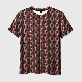 Мужская футболка 3D с принтом Цепи в Тюмени, 100% полиэфир | прямой крой, круглый вырез горловины, длина до линии бедер | Тематика изображения на принте: абстрактно | абстрактные | абстрактный | абстракция | металл | металлические | металлическое | сталь | стальные | цепи | цепь