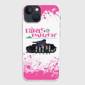 Чехол для iPhone 13 mini с принтом Девушки и танки | Pink (Z) в Тюмени,  |  | anime | girls und panzer | panzer | аниме | анцио | гарудзу андо панца | девушки и танки | куромориминэ | манго | оараи | пик чёрного леса | сандерс | спокон