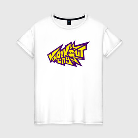 Женская футболка хлопок с принтом Knockout City Logo Логотип в Тюмени, 100% хлопок | прямой крой, круглый вырез горловины, длина до линии бедер, слегка спущенное плечо | city | knockout | knockout city | knockout city logo | logo | вышибалы | кнокаут сити | логотип | нокаут | нокаут сити