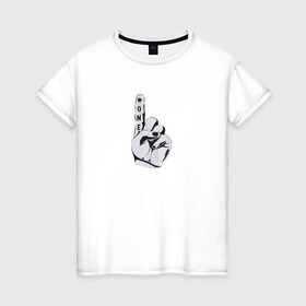 Женская футболка хлопок с принтом Number one в Тюмени, 100% хлопок | прямой крой, круглый вырез горловины, длина до линии бедер, слегка спущенное плечо | one | кулак | один | палец | указатель