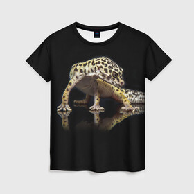 Женская футболка 3D с принтом ЭУБЛЕФАР  EUBLEPHARIS в Тюмени, 100% полиэфир ( синтетическое хлопкоподобное полотно) | прямой крой, круглый вырез горловины, длина до линии бедер | tegunvteg | геккон | гекон | зублефар | леопардовый геккон | эу | эублефар | ящерица