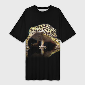 Платье-футболка 3D с принтом ЭУБЛЕФАР  EUBLEPHARIS в Тюмени,  |  | tegunvteg | геккон | гекон | зублефар | леопардовый геккон | эу | эублефар | ящерица