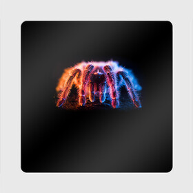 Магнит виниловый Квадрат с принтом НЕОНОВЫЙ ПАУК  NEON в Тюмени, полимерный материал с магнитным слоем | размер 9*9 см, закругленные углы | tegunvteg | глаза | животные | макро | насекомые | паук | природа