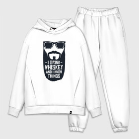 Мужской костюм хлопок OVERSIZE с принтом Хипстер   I drink whiskey в Тюмени,  |  | 100 эко | beard | big daddy | boomer | fashion man | hipster | hipster merch | i know things | old school | real man | vintage | wild beast | борода | борода всему глава | бородач | бумер | винтаж | вискарь | виски | хипстер мерч | хипстерс