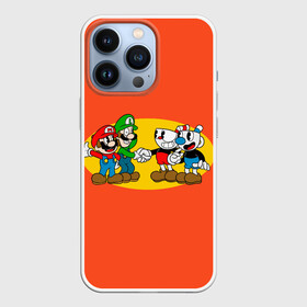 Чехол для iPhone 13 Pro с принтом CupHead x Mario в Тюмени,  |  | arkade | cup head | cuphead | game | games | mario | аркада | игра | игры | кап хэд | капхед | купа хэд | марио | сгз руфв | сгзруфв | чашкоголовый